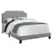 Monarch Specialties Bed, Full Size, Platform, Bedroom, Frame, Upholstered, Linen Look, Wood Legs, Grey, Chrome I 5925F - alternate 1